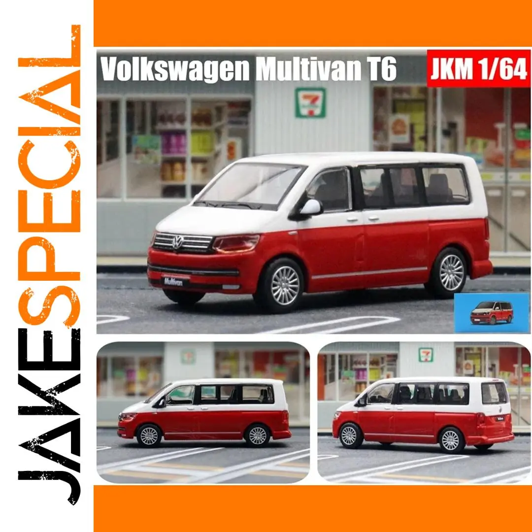 1:64 Volkswagen Multivan T6 Diecast Model Red 1 1:64 Volkswagen Multivan T6 Diecast Model Red
