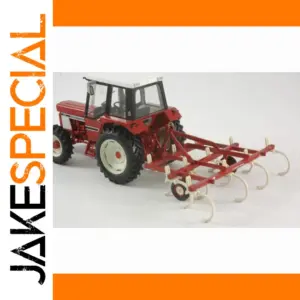 1:32 Scale Red Tractor with Plow Model
