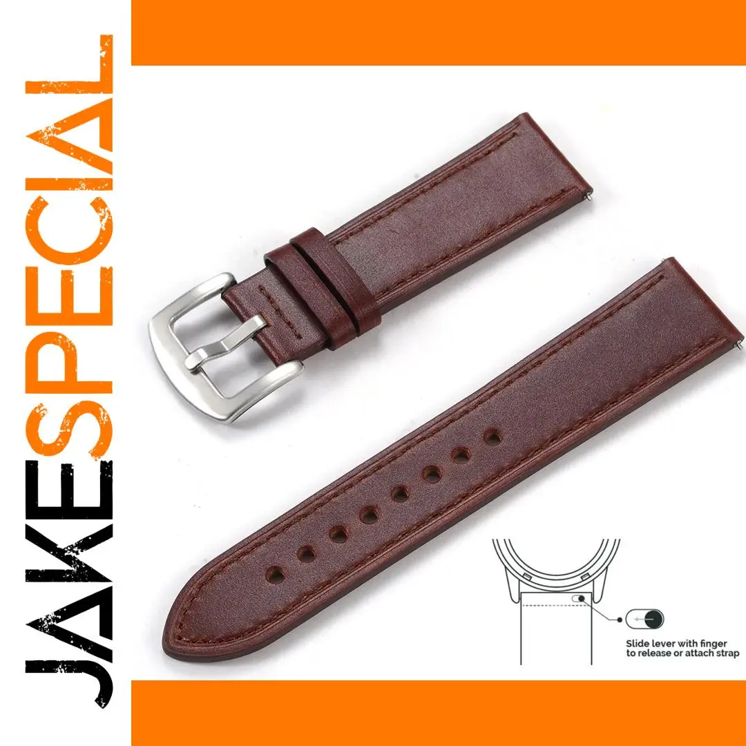 Vintage Genuine Leather Watchband 22cm Brown 1 Vintage Genuine Leather Watchband 22cm Brown
