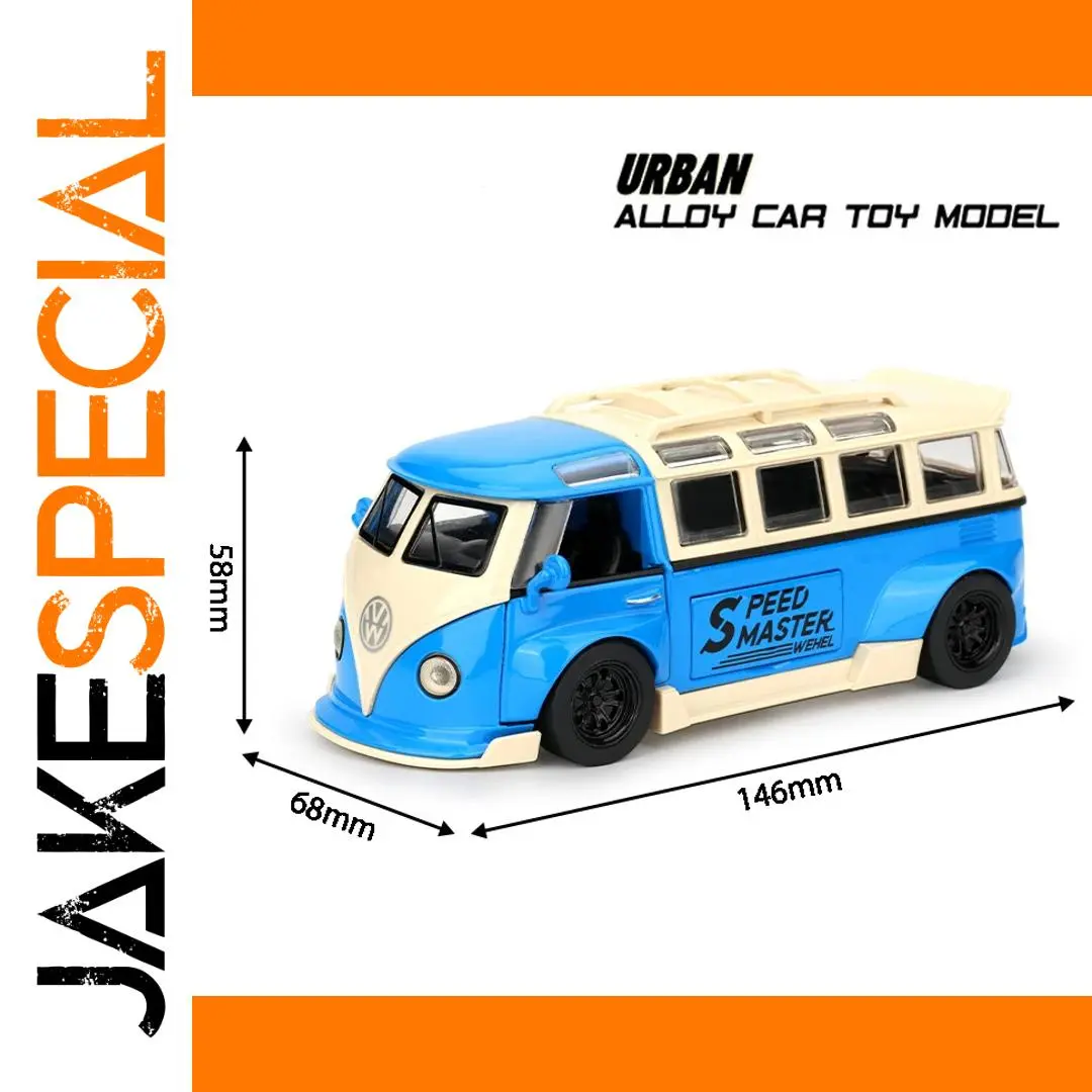 1:32 Volkswagen Bus T1 Diecast Model Blue Beige 1 1:32 Volkswagen Bus T1 Diecast Model Blue Beige