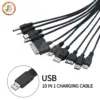 Universal 1-to-10 USB Charger with Multiple Connectors