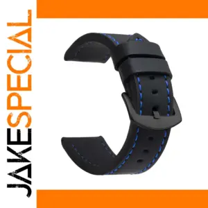 Stylish Black Leather Watch Strap 18mm-24mm