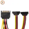 90-Degree SATA Power Splitter 15-Pin Adapter Cable