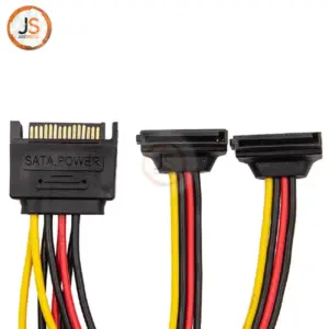 90-Degree SATA Power Splitter 15-Pin Adapter Cable