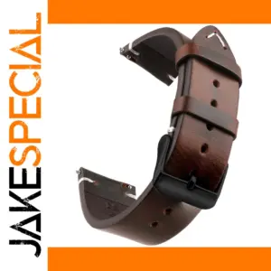 Genuine Dark Brown Leather Watch Band 20mm