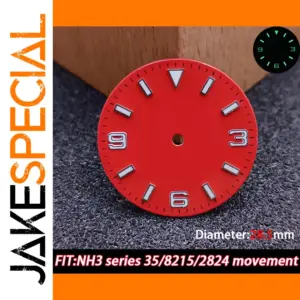 Red 28.5mm Watch Dial for NH3 35/8215/2824