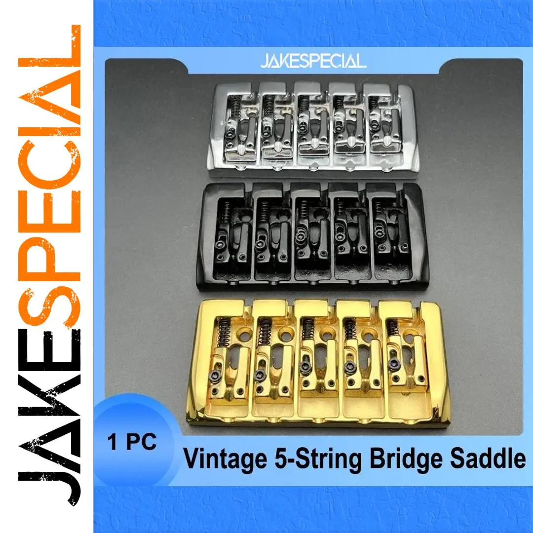 Vintage 5-String Locked Saddle Bass Bridge 1 Vintage 5-String Locked Saddle Bass Bridge