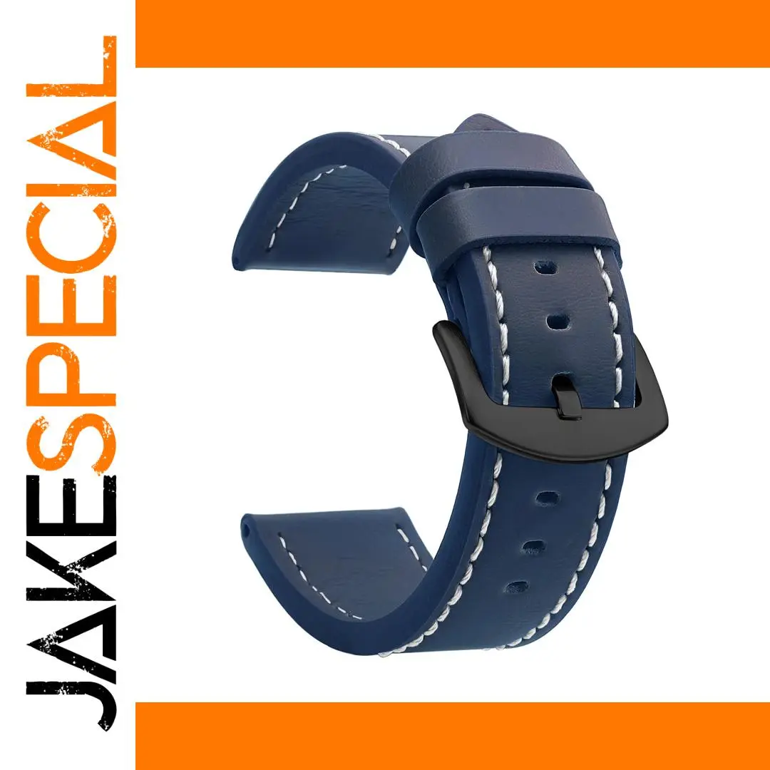 Navy Blue Leather Watch Strap 18mm 20mm 22mm 24mm 1 Navy Blue Leather Watch Strap 18mm 20mm 22mm 24mm