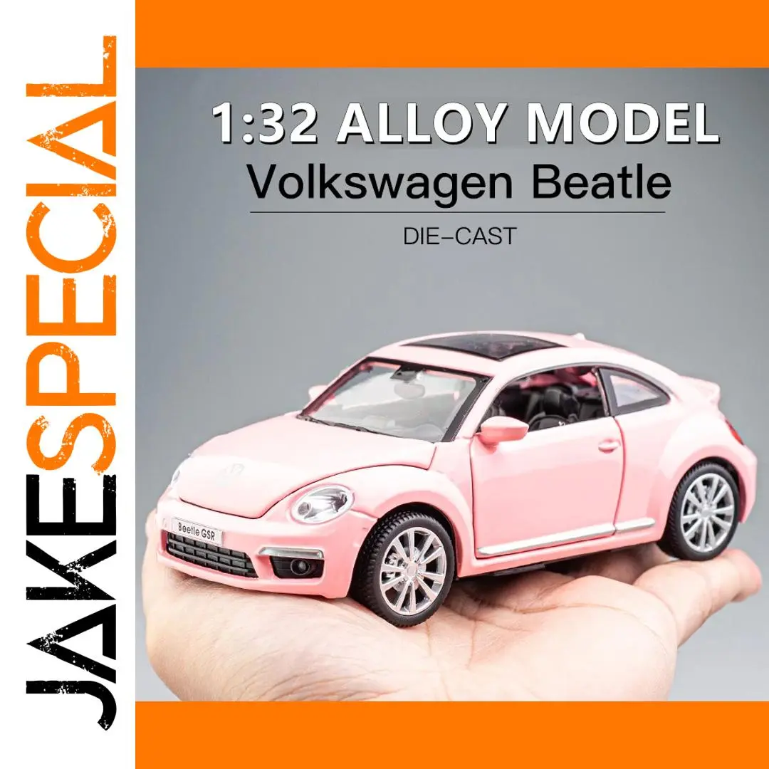1:32 Diecast Volkswagen Beetle Pink Model Car 1 1:32 Diecast Volkswagen Beetle Pink Model Car
