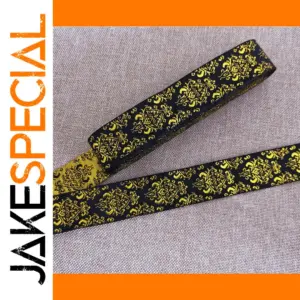 Vintage Black and Gold Embroidered Ribbon 7m