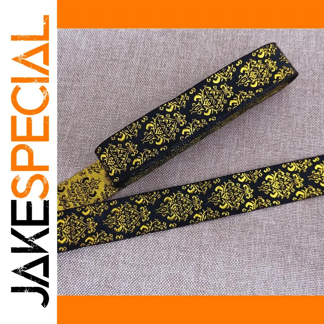 Vintage Black and Gold Embroidered Ribbon 7m 1 Vintage Black and Gold Embroidered Ribbon 7m