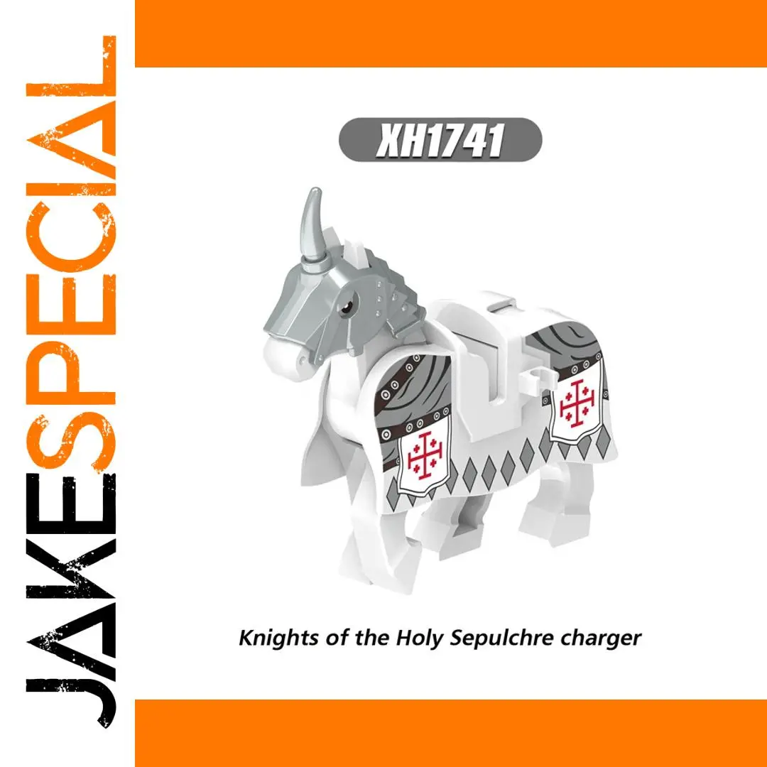 Medieval White Charger Horse Model with Armor 1 Medieval White Charger Horse Model with Armor