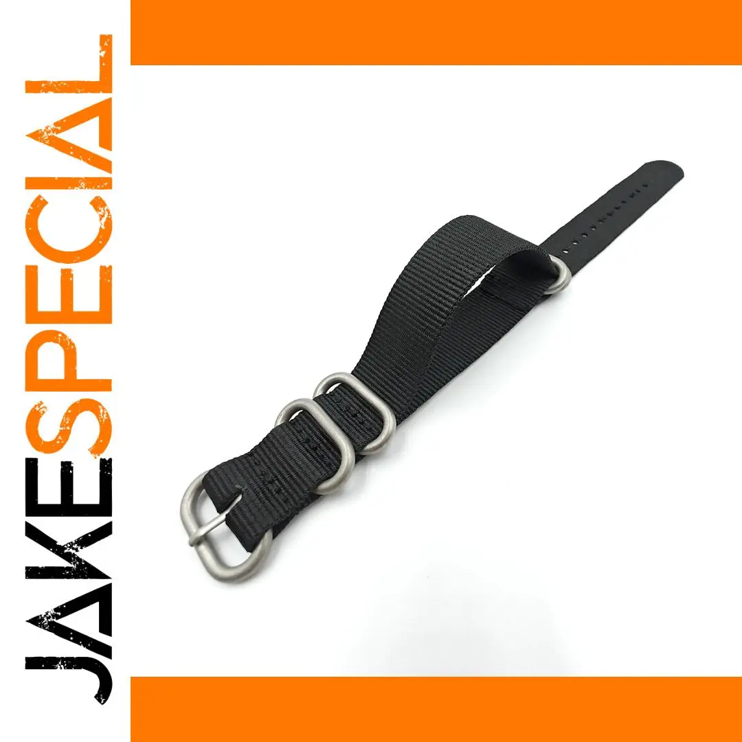 Black Nylon Woven NATO Watchband Strap 18-24mm 1 Black Nylon Woven NATO Watchband Strap 18-24mm