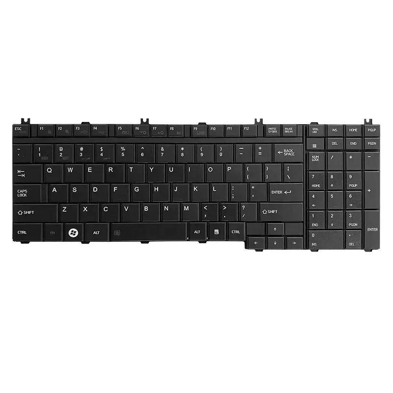 Toshiba Replacement Laptop Keyboard QWERTY Black 2 Toshiba Replacement Laptop Keyboard QWERTY Black - Image 2