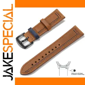 Vintage Leather Watchband for 22mm and 20mm Watches