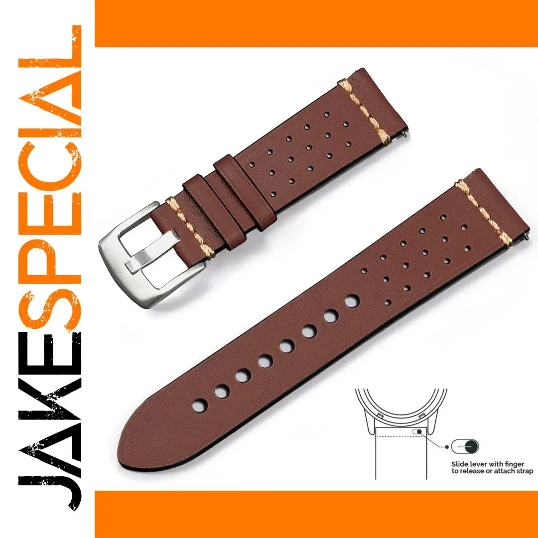 Vintage Brown Leather Watchband for 20mm/22mm Watches 1 Vintage Brown Leather Watchband for 20mm/22mm Watches