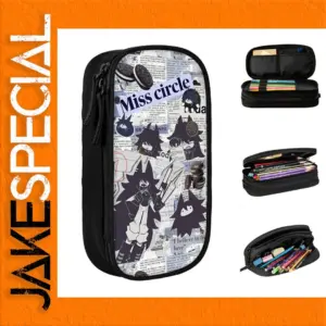 Miss Circle Cartoon Pencil Case in Three Colors