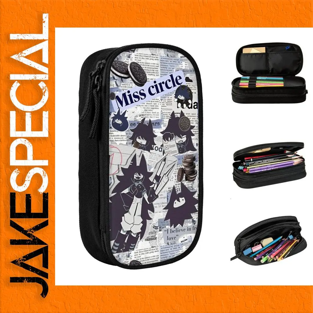 Miss Circle Cartoon Pencil Case in Three Colors 1 Miss Circle Cartoon Pencil Case in Three Colors