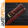 Lizard Texture Leather Watchband 20cm Brown Gold