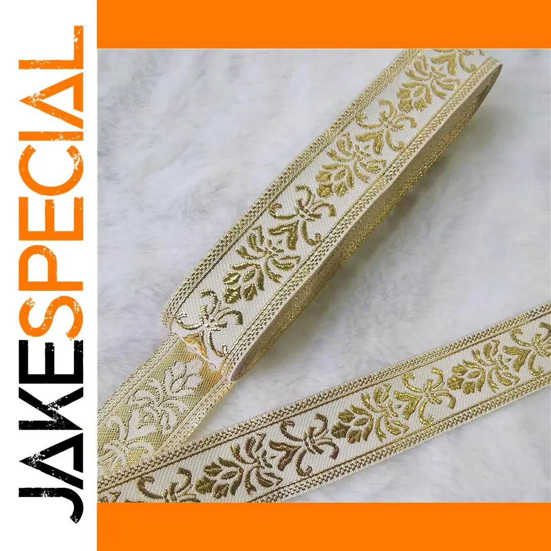 7m Vintage Ethnic Gold Embroidery Ribbon 25mm 1 7m Vintage Ethnic Gold Embroidery Ribbon 25mm