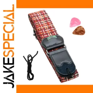 Vibrant Guitar Strap with Picks and Cord