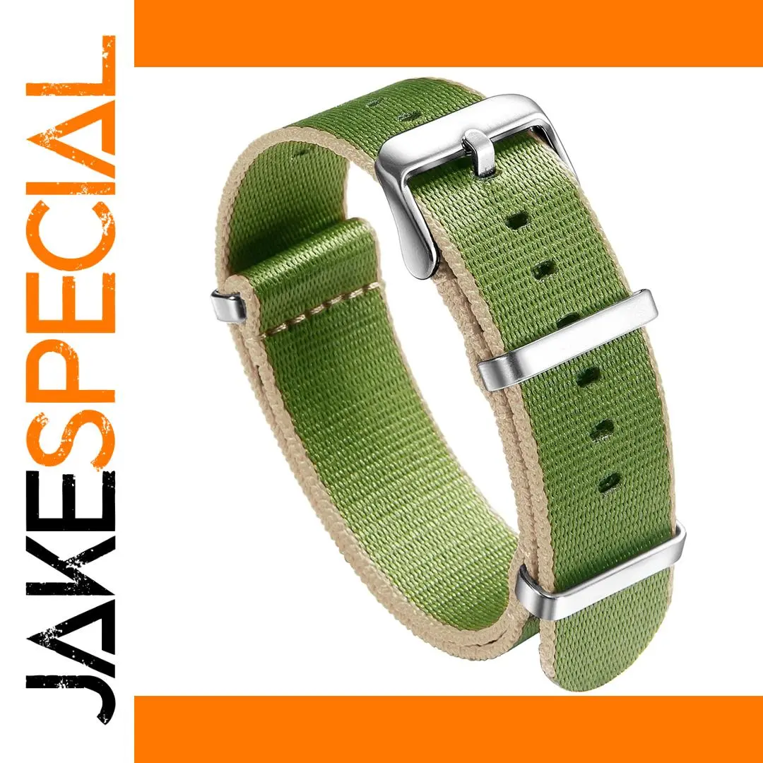Military Style Green Nylon Watch Band 20mm 22mm 1 Military Style Green Nylon Watch Band 20mm 22mm