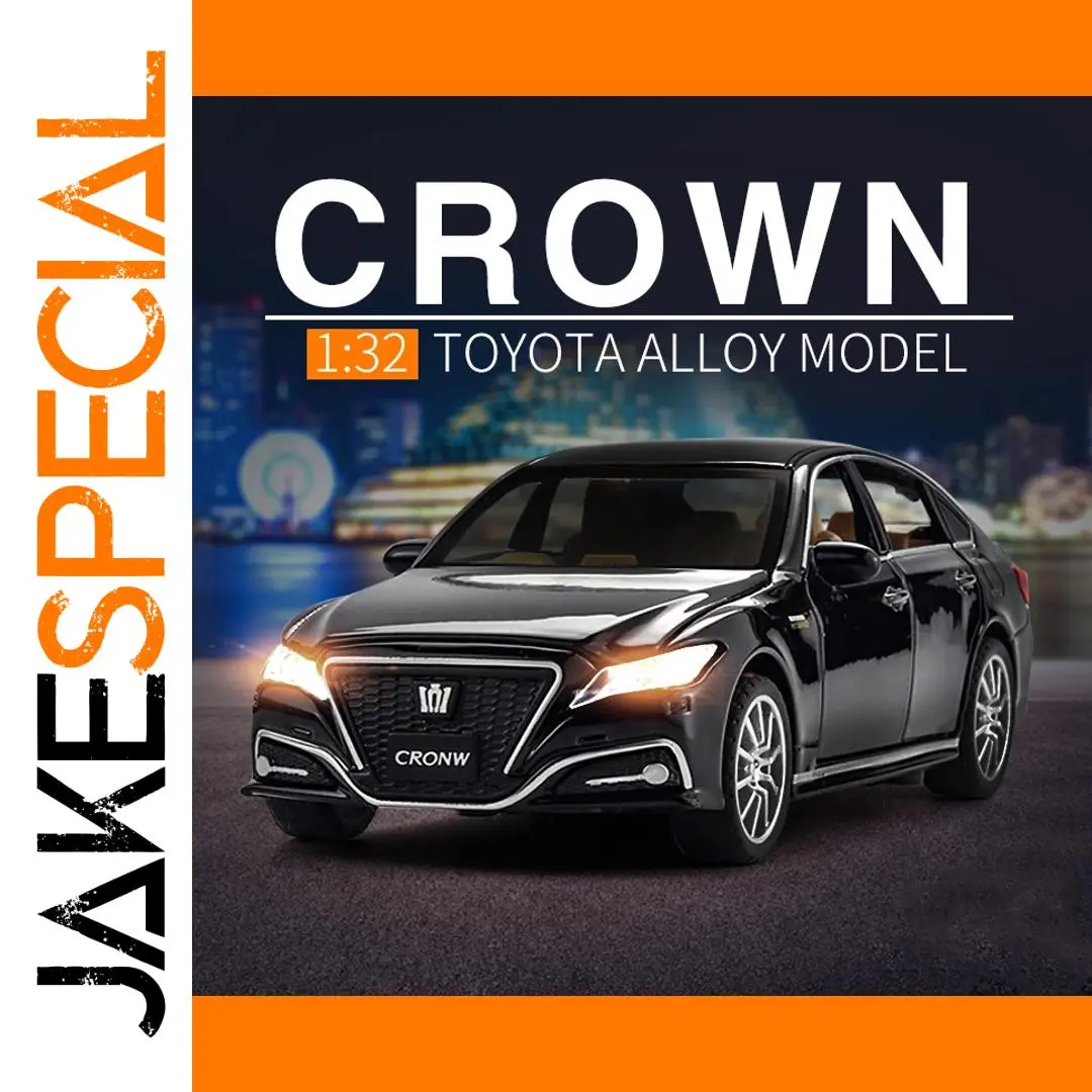1:32 Black Toyota Crown Diecast Model Car 1 1:32 Black Toyota Crown Diecast Model Car