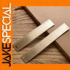 Vintage Brass Ruler Set with Protractor and Triangular Ruler