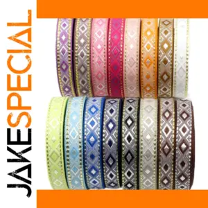 12MM Rhombus Jacquard Ribbon Lace Trim 5 Yards