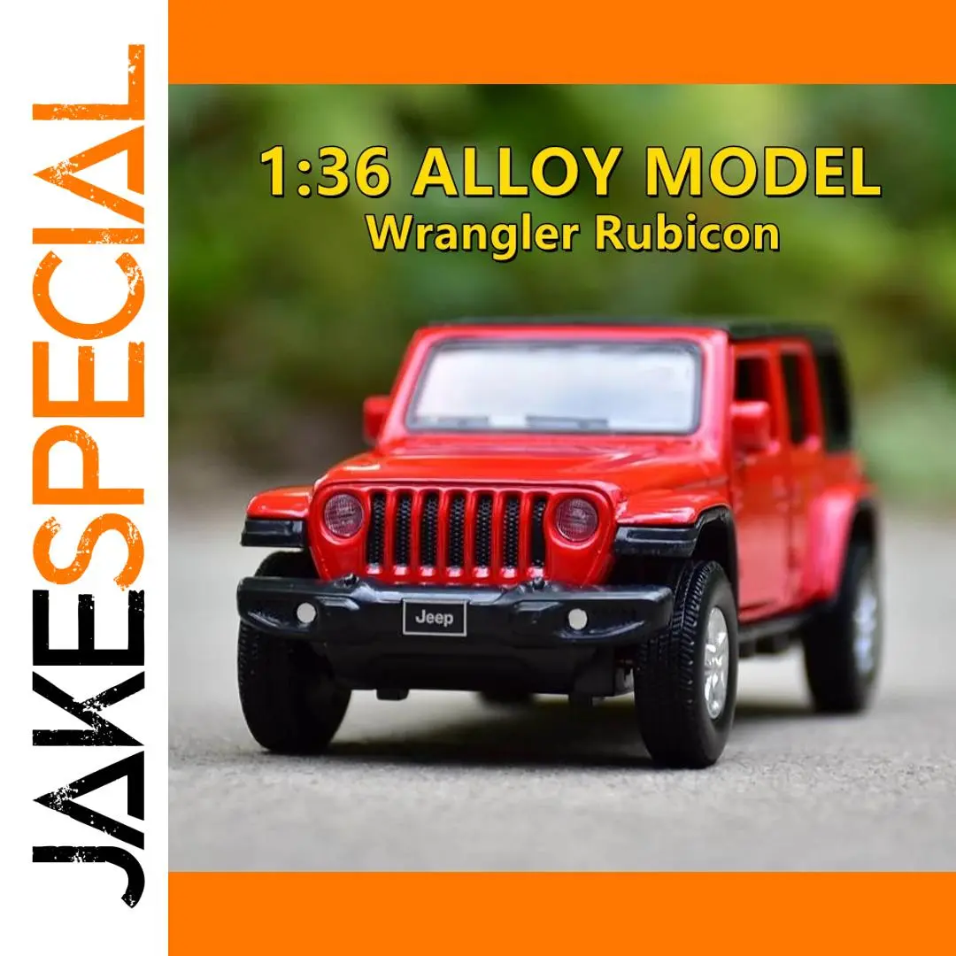 1/36 Red Jeep Wrangler Rubicon Diecast Model 1 1/36 Red Jeep Wrangler Rubicon Diecast Model