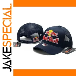Navy Blue Red Bull Baseball Cap with Logo