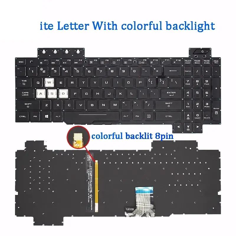 ASUS Flying Fortress Replacement Keyboard Black Red 2 ASUS Flying Fortress Replacement Keyboard Black Red - Image 2