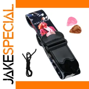 Nirvana Themed Adjustable Guitar Strap with Picks