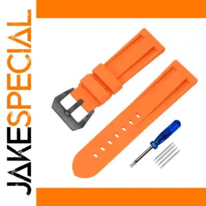Orange and Black Silicone Watch Band 20-26mm