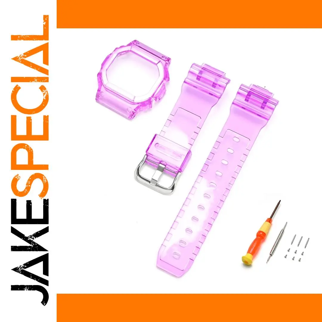 Transparent Purple Silicone Strap for G-Shock 1 Transparent Purple Silicone Strap for G-Shock