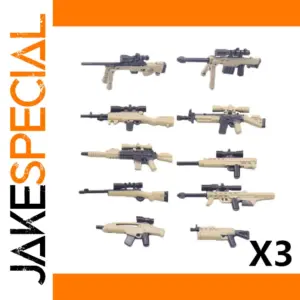 Tan and Black Military Toy Rifle Set