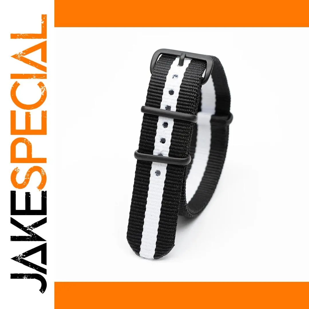 Nylon Watch Strap with Black Buckle - 18-24mm 1 Nylon Watch Strap with Black Buckle - 18-24mm