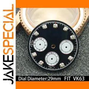 Elegant 29mm VK63 Movement Watch Dial