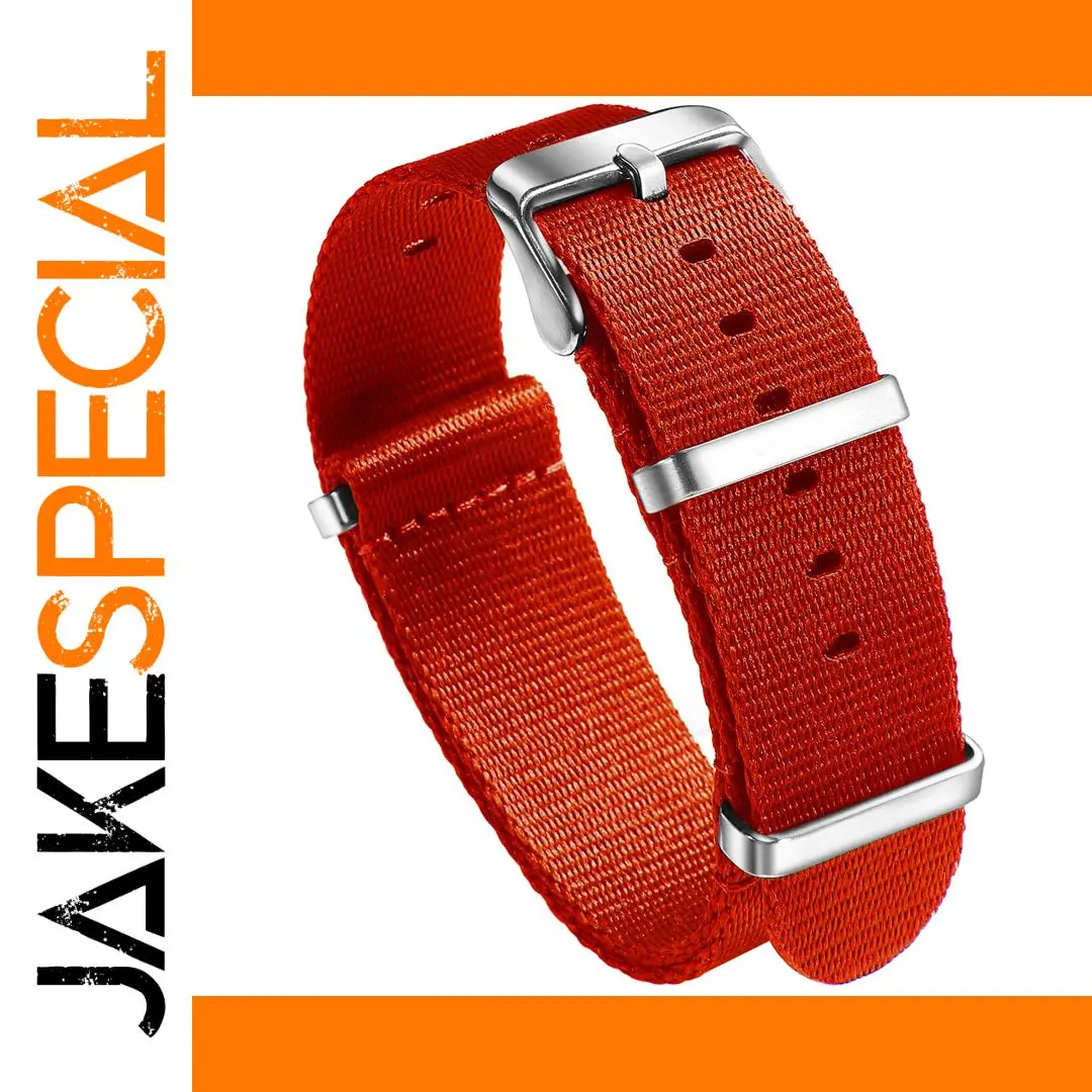 Vibrant Red Nylon Watch Band 20mm 22mm 1 Vibrant Red Nylon Watch Band 20mm 22mm