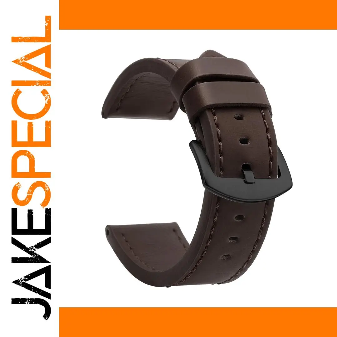 Premium Dark Brown Leather Watch Strap 18-24mm 1 Premium Dark Brown Leather Watch Strap 18-24mm