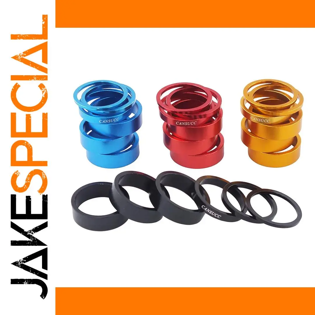 Aluminum Bike Headset Washer Set - 6 Pieces 1 Aluminum Bike Headset Washer Set - 6 Pieces