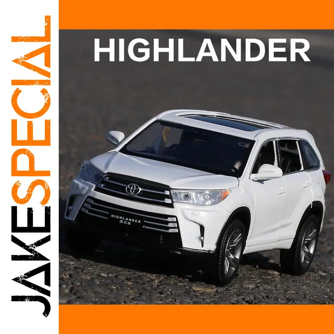 1:32 Scale White Toyota Highlander Diecast Model 1 1:32 Scale White Toyota Highlander Diecast Model