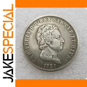 1828 Sardinia 5 Lire Replica Commemorative Coin