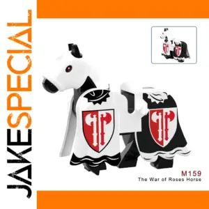 Medieval White Horse Toy Figure with Armor