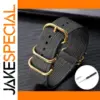 Nylon Watch Band with Gold Buckle 18-24mm
