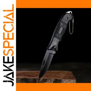 Folding Black Stainless Steel Camping Knife