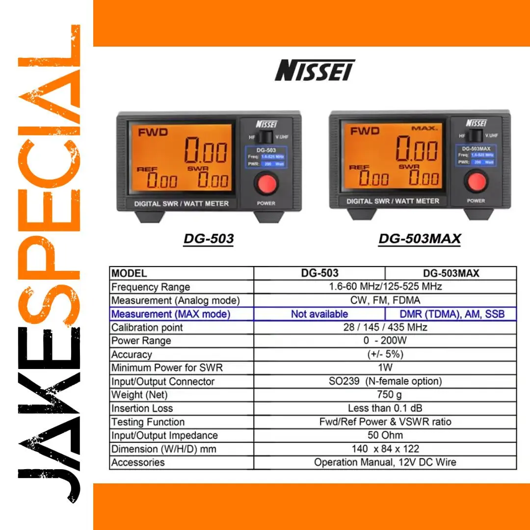 Nissei DG-503MAX Digital SWR/WATT Meter 1 Nissei DG-503MAX Digital SWR/WATT Meter