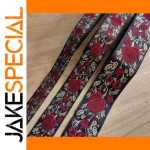 Black Embroidered Jacquard Ribbon Trim 20MM 33MM 50MM