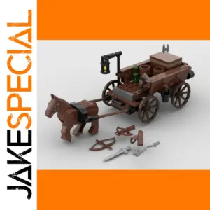 Medieval Horse-Drawn Supply Wagon Set