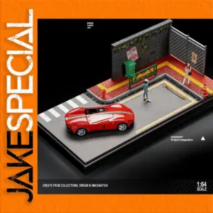 1/64 Scale Miniature Street Scene with Car